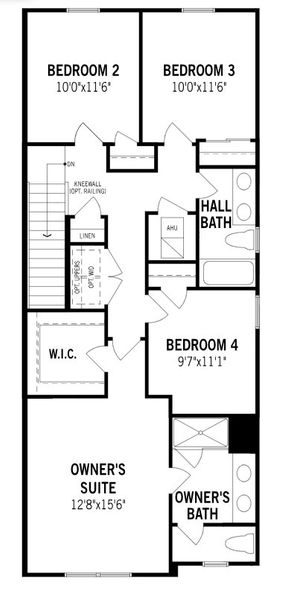 2D floor plan layout of this home in Meridian Parks, Orlando, FL (Image 4).