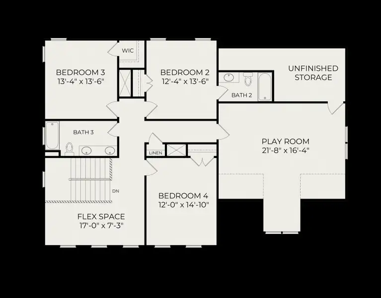 2D floor plan layout for the Hampton by Homes by Dickerson in Nexton, Summerville, SC (Image 6). 2D floor plan layout for the Hampton by Homes by Dickerson in Nexton, Summerville, SC (Image 6).