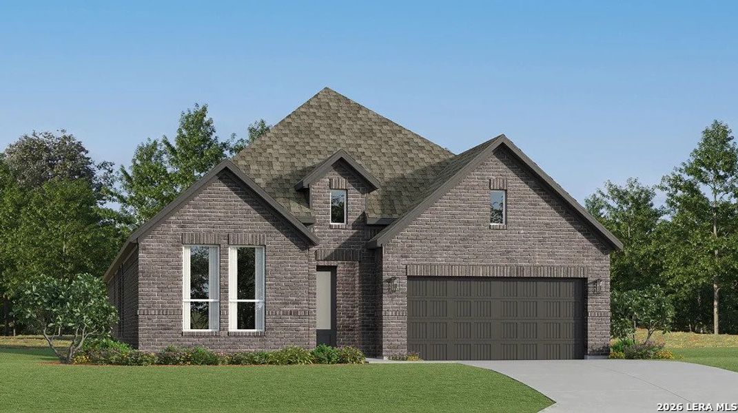 Front exterior of a new home in Navarro Ranch, Seguin, TX, highlighting curb appeal (Image 1). Front exterior of a new home in Navarro Ranch, Seguin, TX, highlighting curb appeal (Image 1).