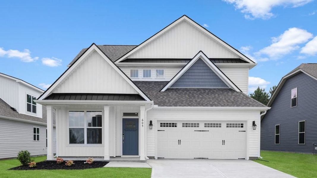 Front exterior of a new home in Rutledge Estates, Woodruff, SC, highlighting curb appeal (Image 1). Front exterior of a new home in Rutledge Estates, Woodruff, SC, highlighting curb appeal (Image 1).