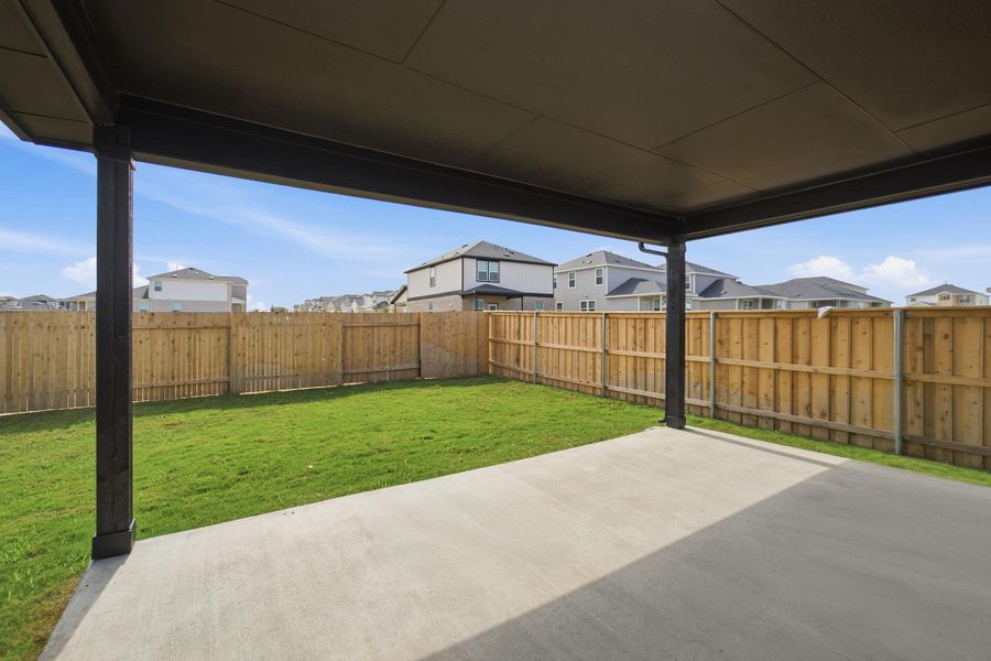 Exterior details and patio area of a home in Sunfield, Buda (Image 2). Exterior details and patio area of a home in Sunfield, Buda (Image 2).