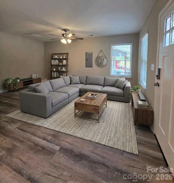 Virtually Staged Photo of Living Room
