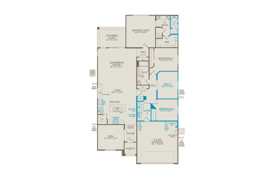 2D floor plan layout of this home in Artisan at Asante, Surprise, AZ (Image 3).
