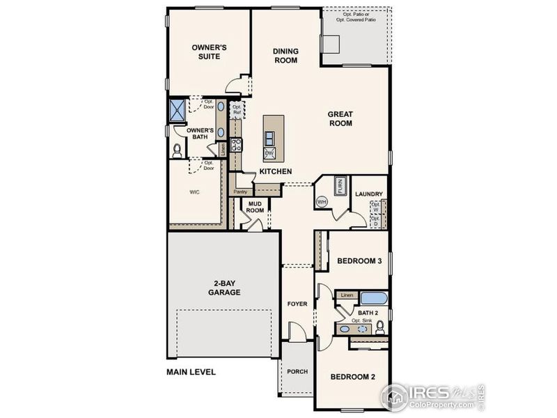 2D floor plan layout of this home in Prairie Song, Windsor, CO (Image 2). 2D floor plan layout of this home in Prairie Song, Windsor, CO (Image 2).