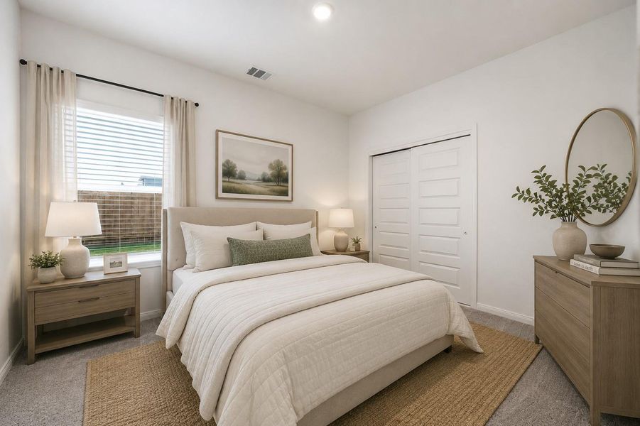 Virtually staged secondary bedroom Virtually staged secondary bedroom