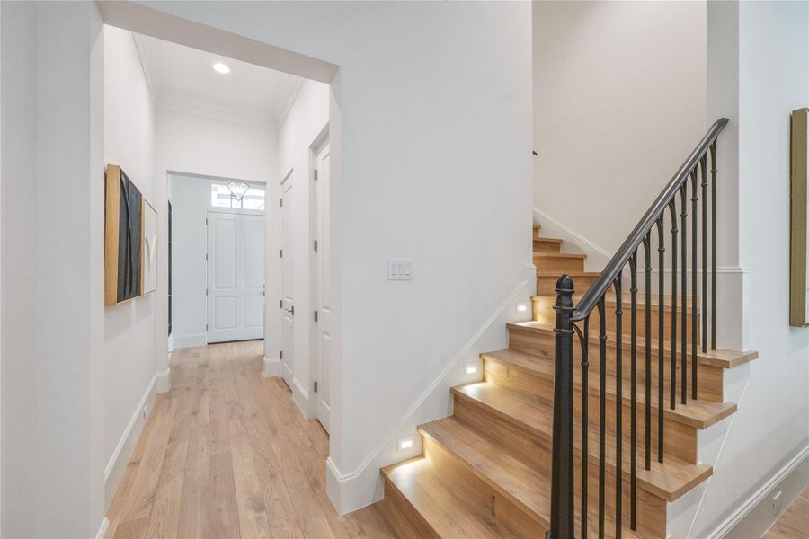 Along the entry hallway there is a dedicated coat closet, along with an elevator shaft that is currently a second large storage space. Along the entry hallway there is a dedicated coat closet, along with an elevator shaft that is currently a second large storage space.