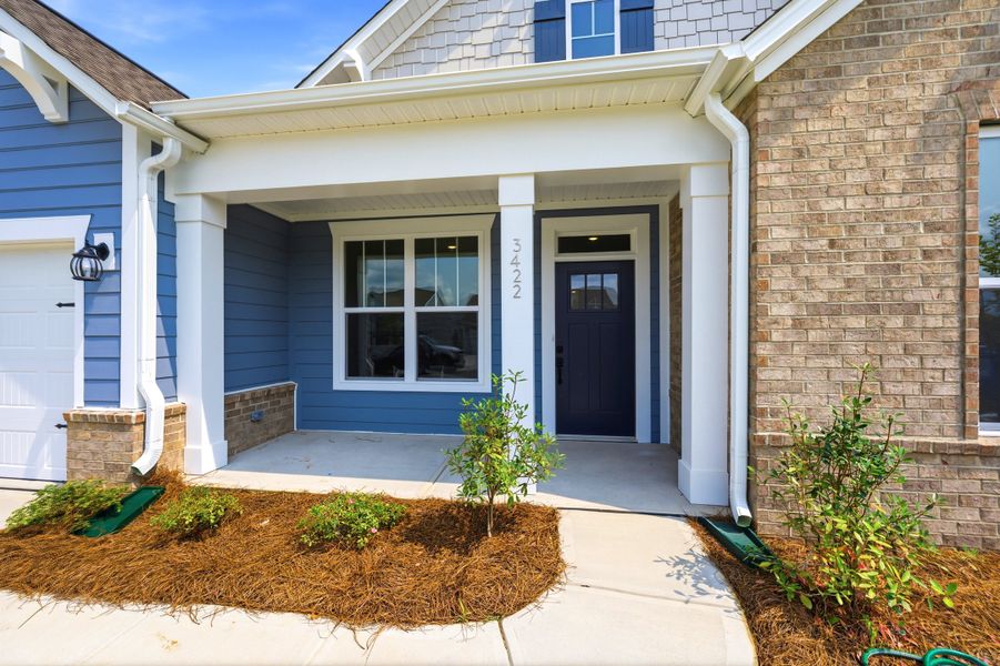 Exterior details and patio area of a home in Encore at Harmony, Harrisburg (Image 4). Exterior details and patio area of a home in Encore at Harmony, Harrisburg (Image 4).