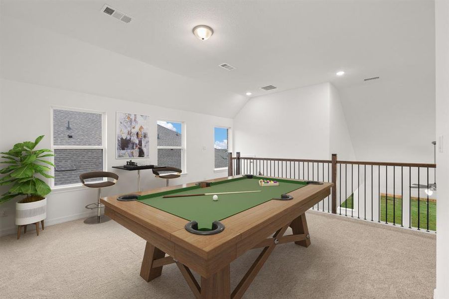 As you make your way upstairs this exceptional game room is a standout feature in this remarkable property, offering a space that combines luxury and fun for all ages.