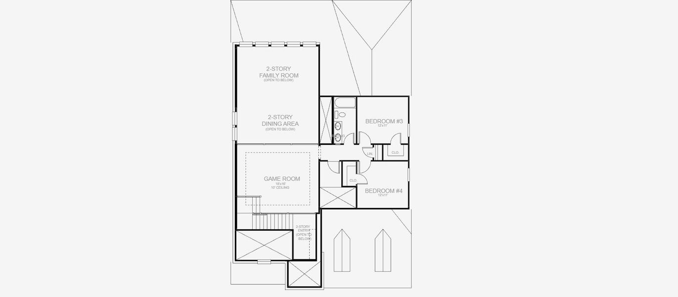 2D floor plan layout of this home in Lariat 50', Liberty Hill, TX (Image 3).