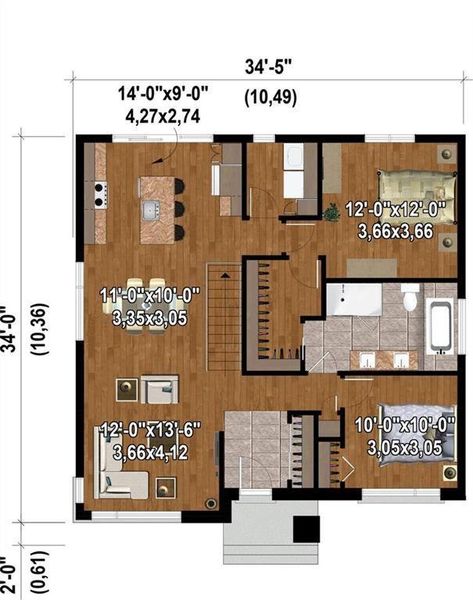 2D floor plan layout of this home in , Rome, GA (Image 2).