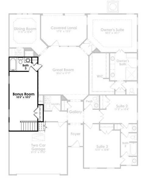 2D floor plan layout of this home in Cresswind Charleston, Summerville, SC (Image 5).