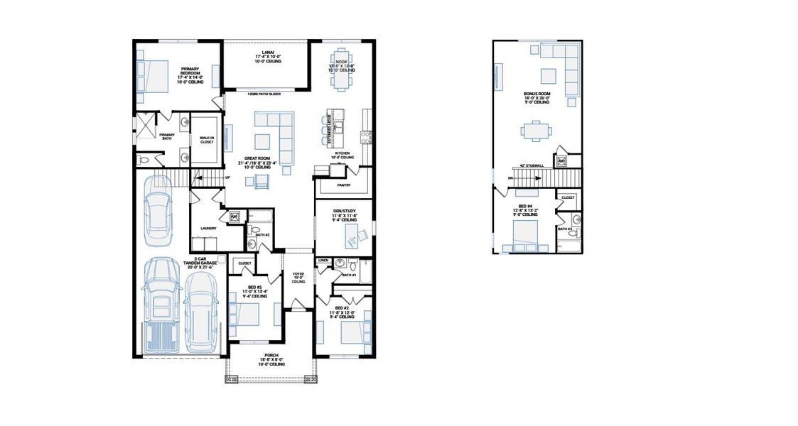 2D floor plan layout for the Seaside 2 by Cardel Homes in SeaFlower, Bradenton, FL (Image 7). 2D floor plan layout for the Seaside 2 by Cardel Homes in SeaFlower, Bradenton, FL (Image 7).