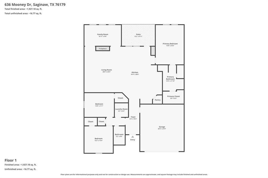 2D floor plan layout of this home in Willow Vista Estates, Saginaw, TX (Image 5). 2D floor plan layout of this home in Willow Vista Estates, Saginaw, TX (Image 5).