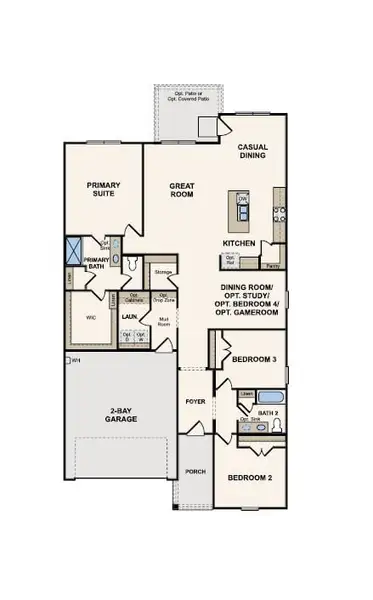 2D floor plan layout for the Davis by Century Communities in Lakes at Crockett Martin, Conroe, TX (Image 3).