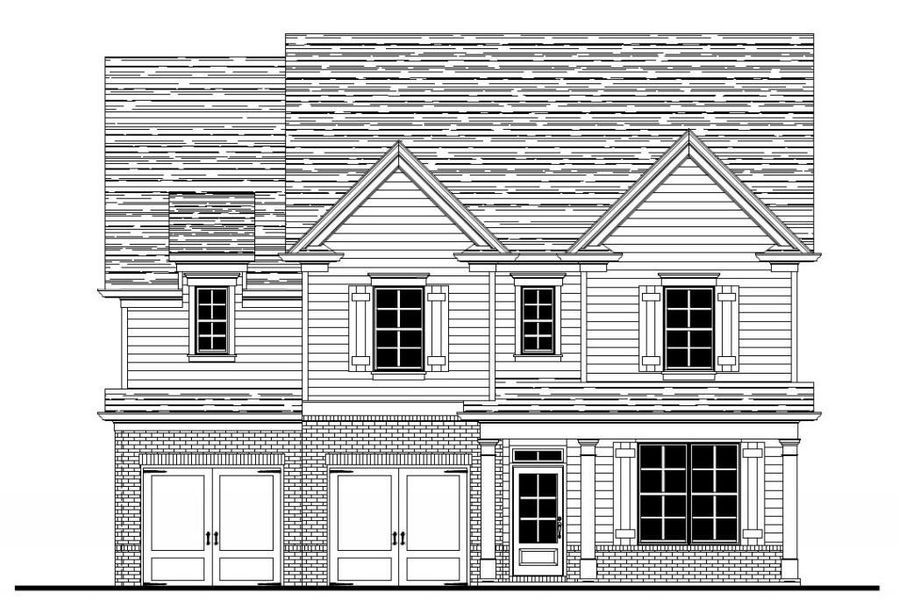 Exterior rendering of this home design in Hemingway, Flowery Branch, GA (Image 1).