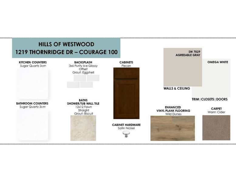 Sample of building materials used in homes in Hills of Westwood, Temple (Image 4).