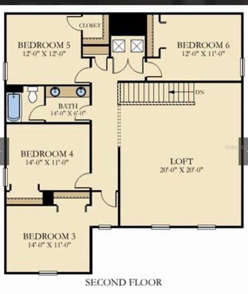 2D floor plan layout of this home in Berry Bay, Wimauma, FL (Image 3).