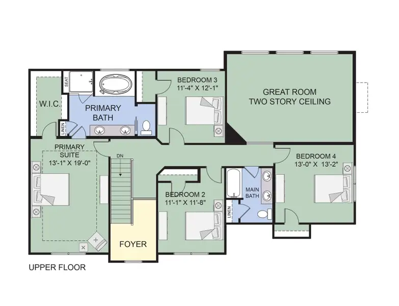 2D floor plan layout of this home in Cannon Woods, Clarence, NY (Image 3).