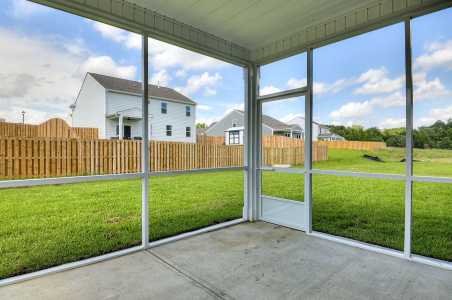 Exterior details and patio area of a home in The Beacon at Old Peachtree Single Family Homes, Lawrenceville (Image 4).
