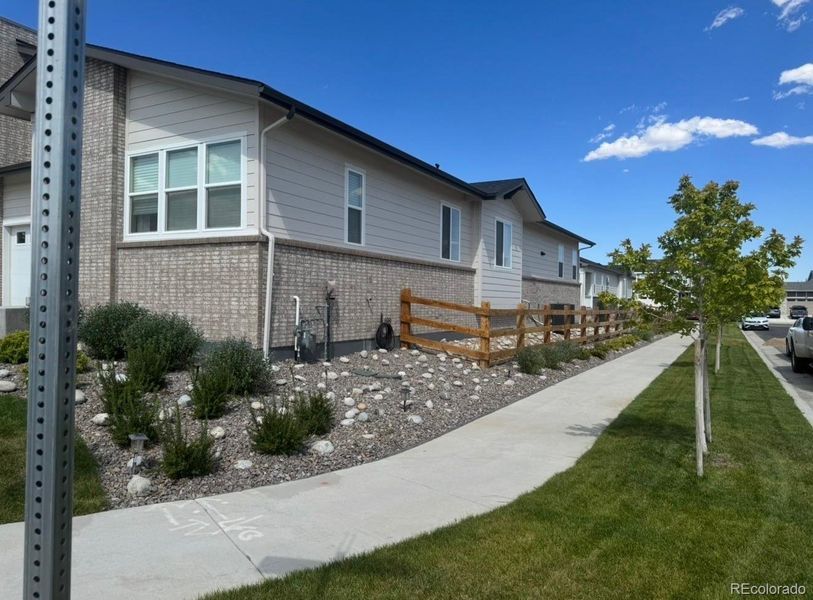 Exterior details and patio area of a home in , Aurora (Image 21).