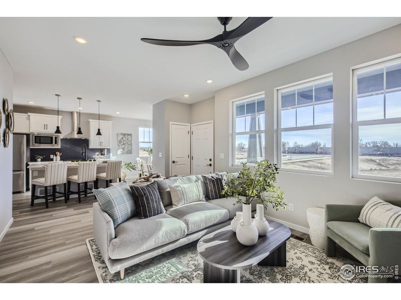 Furnished interior view inside a new home in Waterfield, Fort Collins (Image 14). Furnished interior view inside a new home in Waterfield, Fort Collins (Image 14).