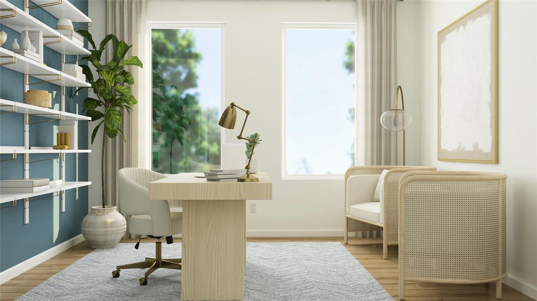 Furnished interior view inside a new home in Samara, League City (Image 9). Furnished interior view inside a new home in Samara, League City (Image 9).