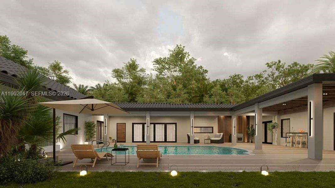 Exterior details and patio area of a home in , Palmetto Bay (Image 3). Exterior details and patio area of a home in , Palmetto Bay (Image 3).