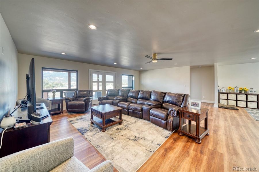 Living space separates the primary bedroom for bedroom 2&3