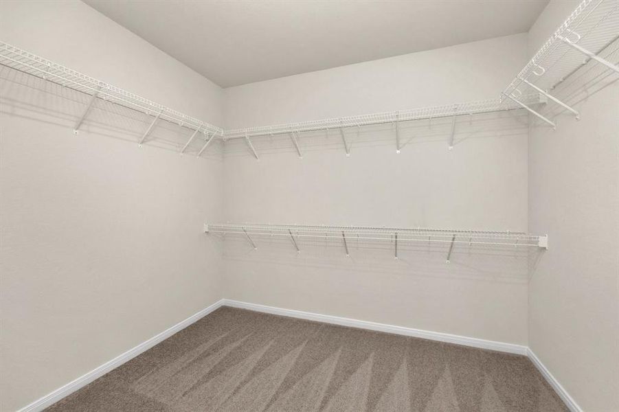 The master suite features a large walk in closet.