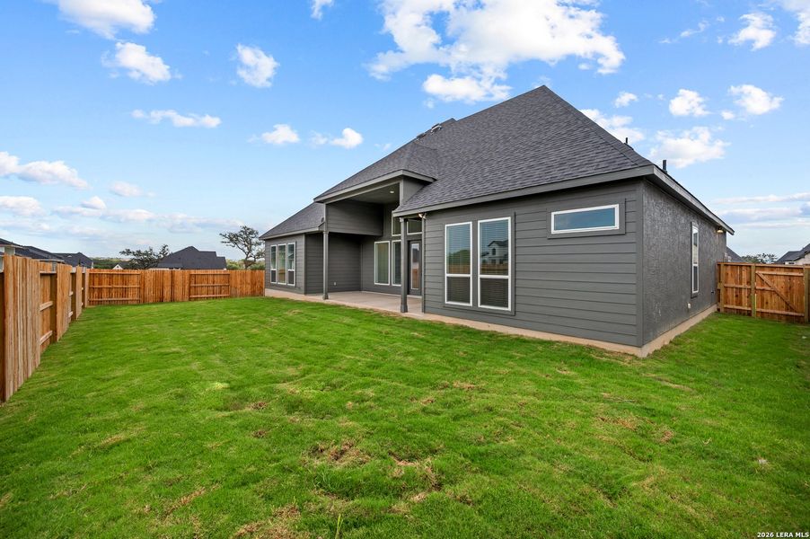 Exterior details and patio area of a home in Mesa Western, Cibolo (Image 4).