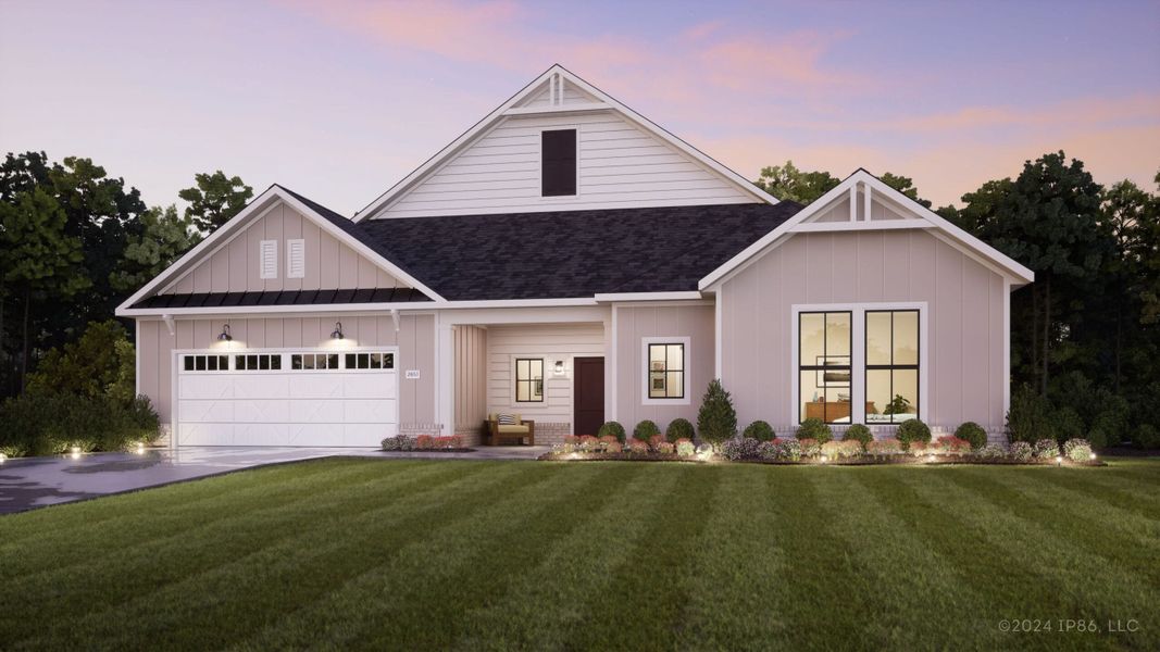 Representative exterior photo of a completed home built from the Provenance by Perfection Builders in The Courtyards at The Heritage, Andover, KS (Image 5).