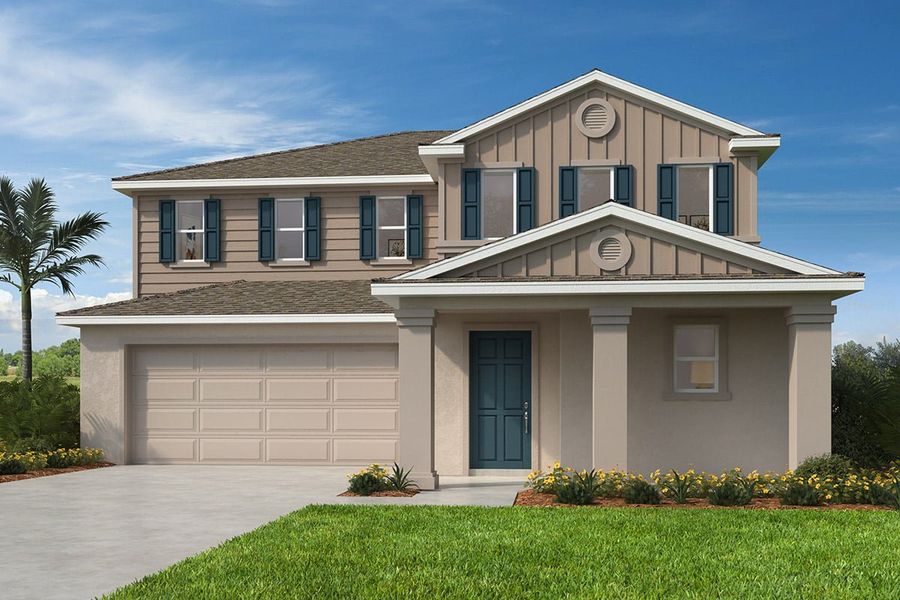 Representative exterior photo of a completed home built from the Plan 2431 by KB Home in Hilliard Ridge, Kissimmee, FL (Image 11).