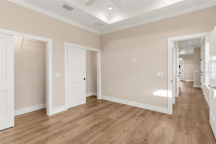 Bed room with Tray Ceilings