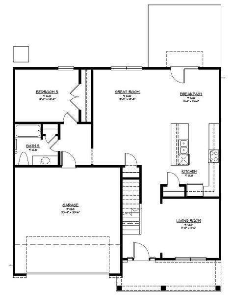 2D floor plan layout for the The Hatteras by Smith Family Homes in McAllister Pointe, Richmond Hill, GA (Image 3).