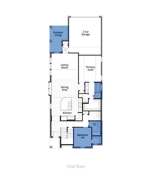 2D floor plan layout of this home in Mosaic: 40ft. lots, Celina, TX (Image 4). 2D floor plan layout of this home in Mosaic: 40ft. lots, Celina, TX (Image 4).