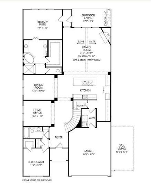2D floor plan layout of this home in Trinity Falls 60, McKinney, TX (Image 4). 2D floor plan layout of this home in Trinity Falls 60, McKinney, TX (Image 4).