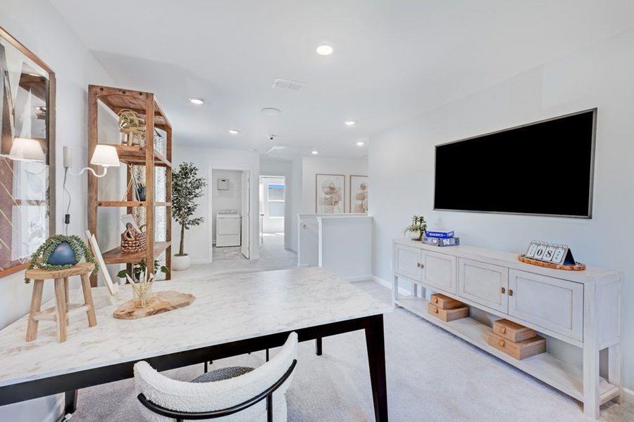 Furnished interior view inside a new home in Falls Creek, Flowery Branch (Image 11). Furnished interior view inside a new home in Falls Creek, Flowery Branch (Image 11).