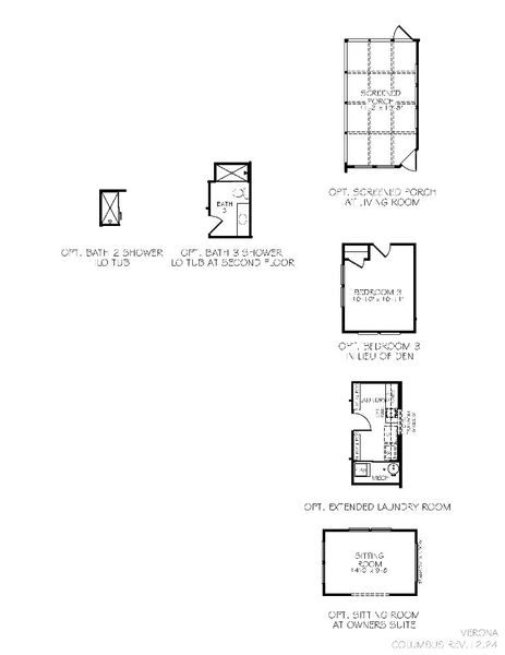 2D floor plan layout for the Verona by Epcon Communities in The Courtyards at Franklin Road, Murfreesboro, TN (Image 33).