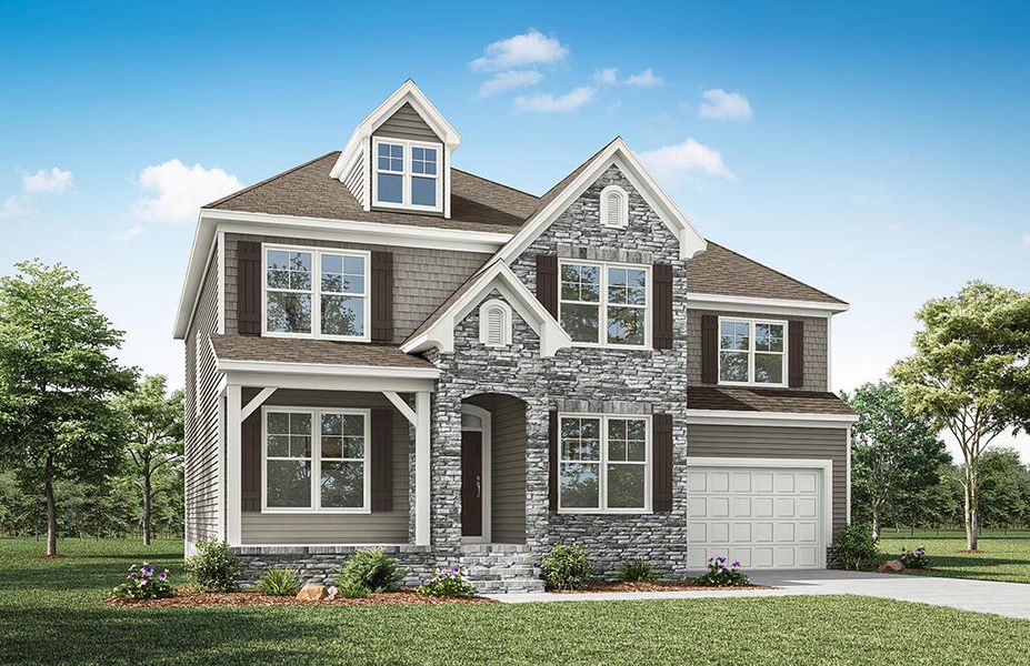 Representative exterior photo of a completed home built from the Colfax by Eastwood Homes in Hillcrest Grove, Wendell, NC (Image 8).