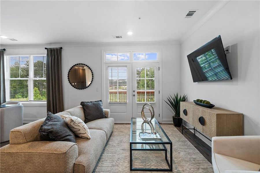 Furnished interior view inside a new home in Market Square at Sawnee Village, Cumming (Image 8).
