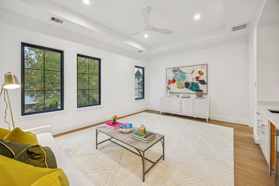 Another view of the large, spacious media room.