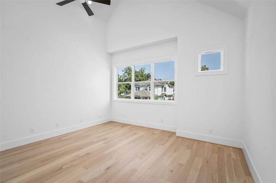 Pictures don't do this secondary bedroom justice, sitting beneath soaring ceilings and flooded with natural light. You'll be impressed by how spacious the secondary bedrooms are.