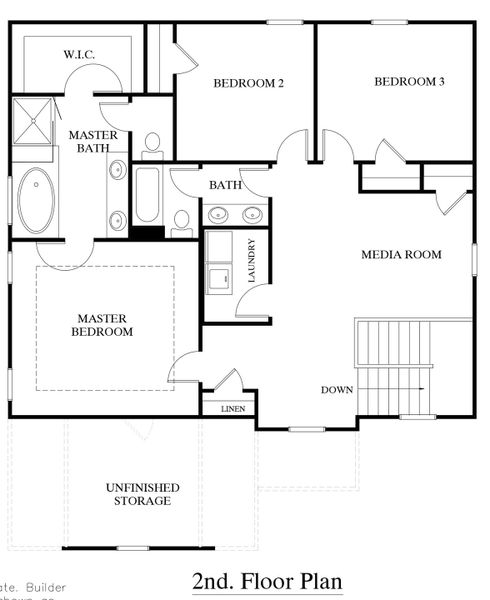 2D floor plan layout for the Canterbury by Crawford Creek Communities in Red Bird Manor, Jefferson, GA (Image 3).