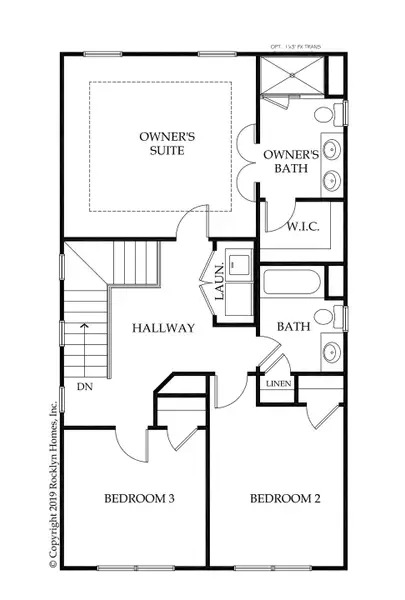 2D floor plan layout for the McIntosh by Rocklyn Homes in Buckingham Village, Lehigh Acres, FL (Image 4).