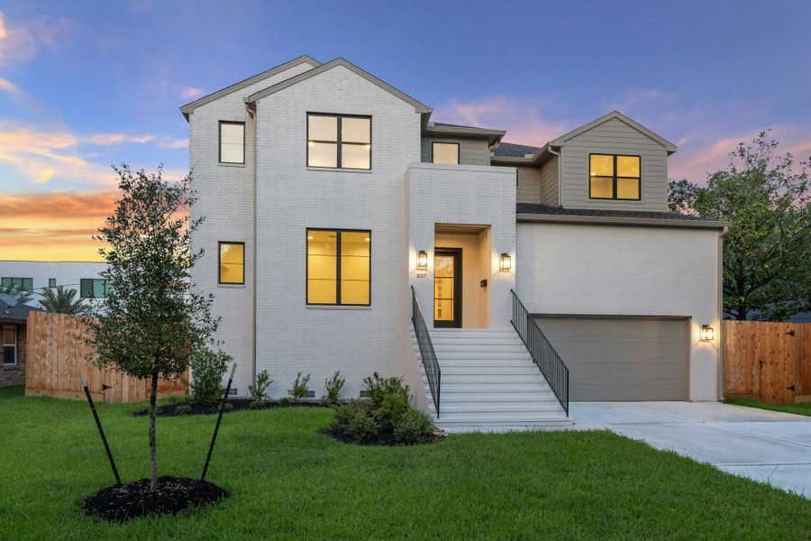 Front exterior of a new home in , Bellaire, TX, highlighting curb appeal (Image 16).