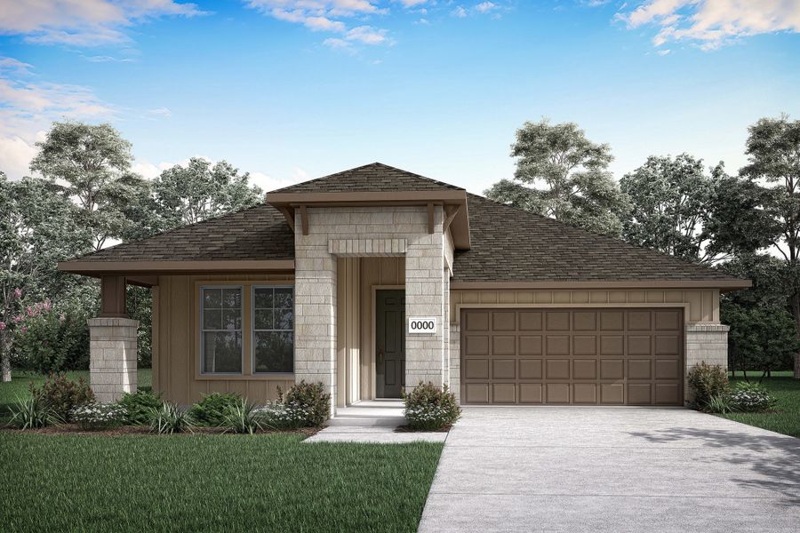 Representative exterior photo of a completed home built from the Madison by Tri Pointe Homes in Bridgewater, Midlothian, TX (Image 17).