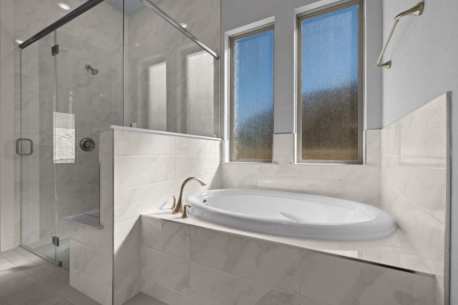 Primary Bath retreat with garden tub & walk-in shower