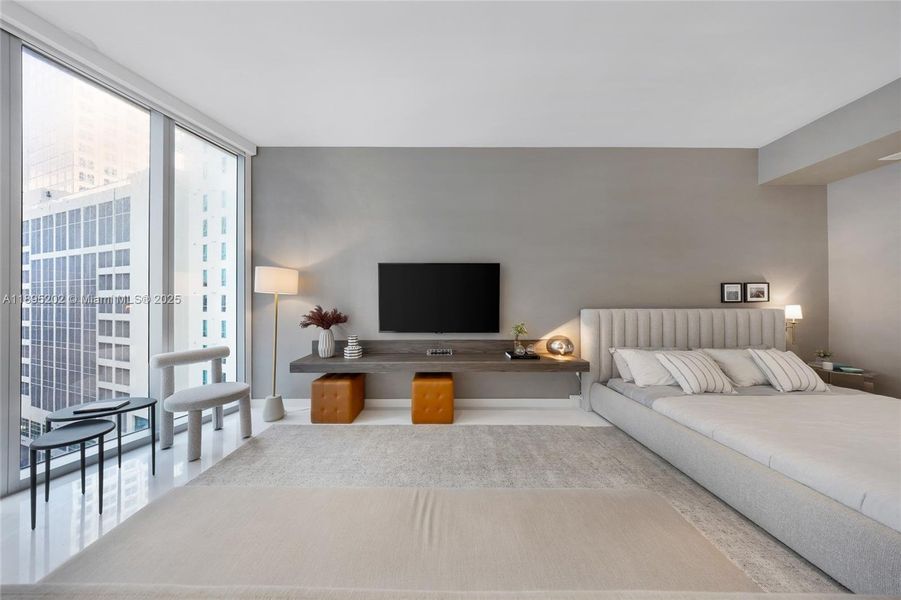 Furnished interior view inside a new home in Aston Martin Residences, Miami (Image 30).