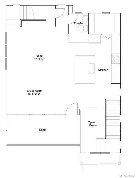 2D floor plan layout of this home in Parterre: The Skyline Collection, Thornton, CO (Image 3).