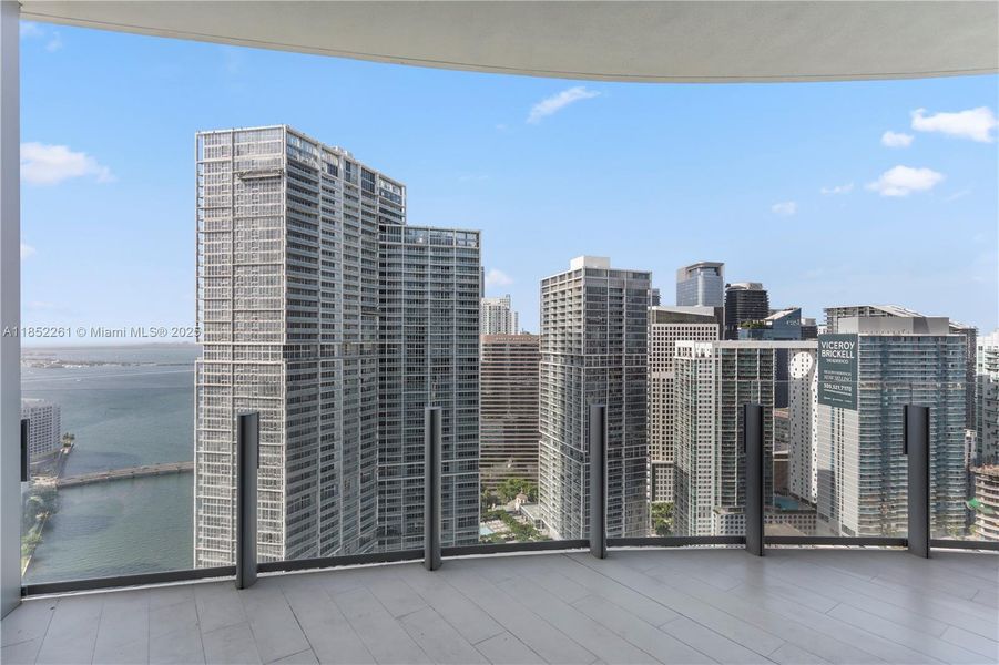Exterior details and patio area of a home in Aston Martin Residences, Miami (Image 17).